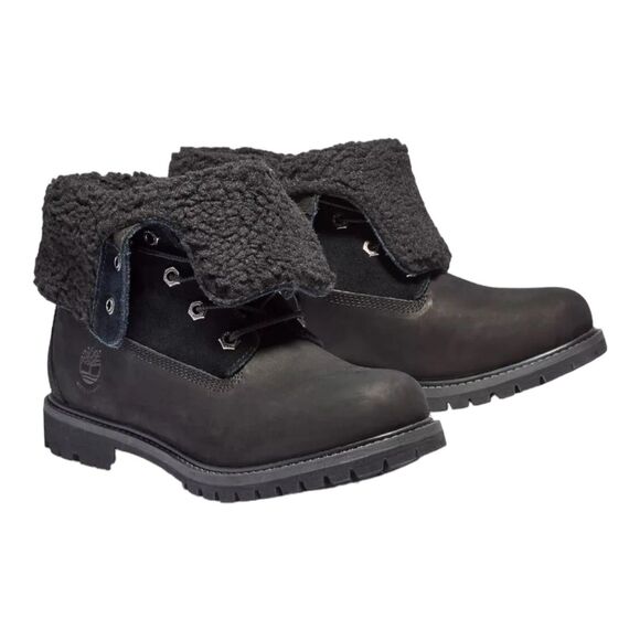 Timberland Womens 6.5 Black Waterproof Fold Down Fleece Lined Winter Boots - Picture 13 of 15